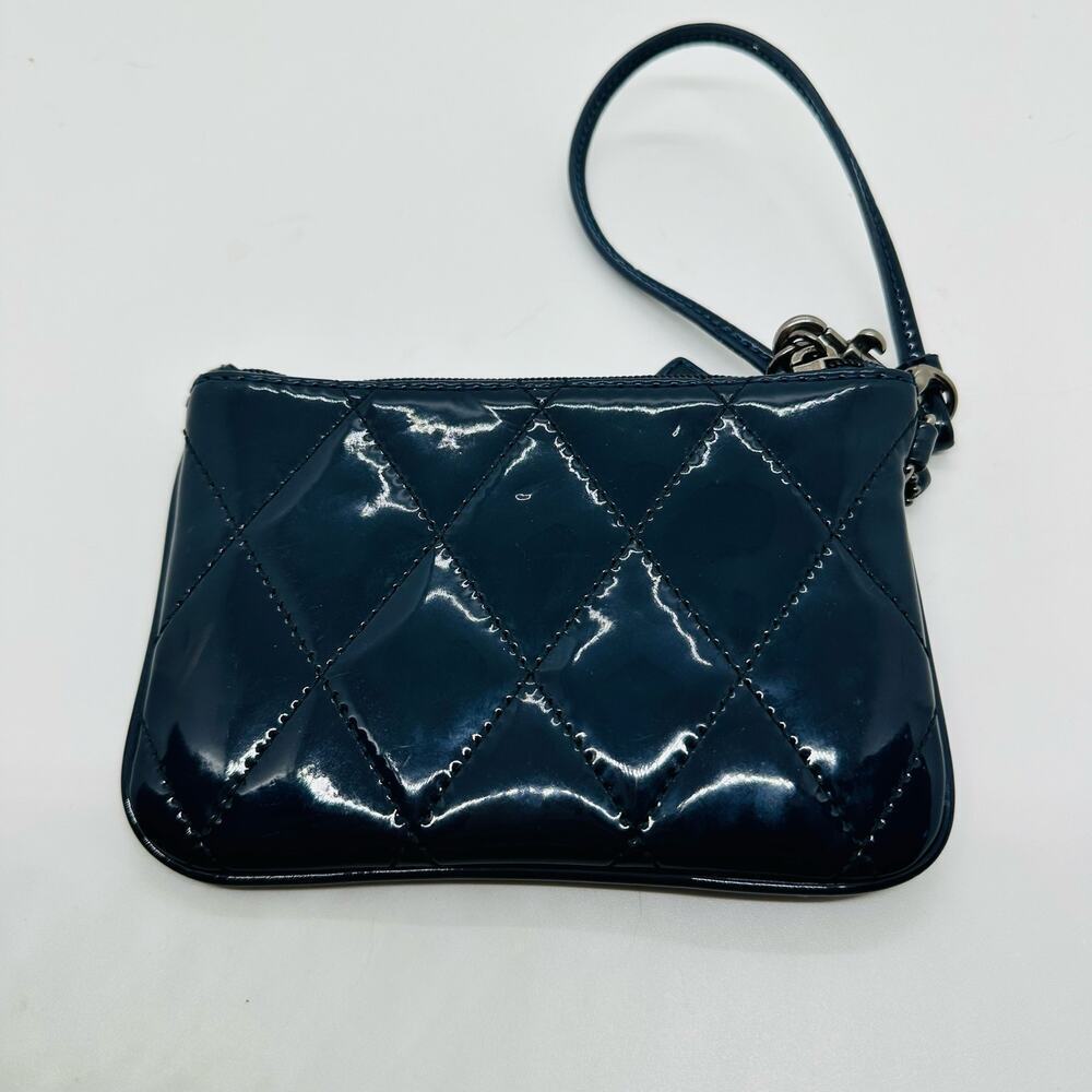 Coach Women's Dark Blue Poppy Patent Leather Coin Wristlet Purse - Picture 4 of 11